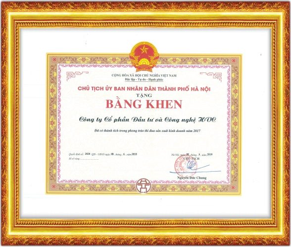 Bằng khen của Chủ tịch UBND Thành phố Hà Nội